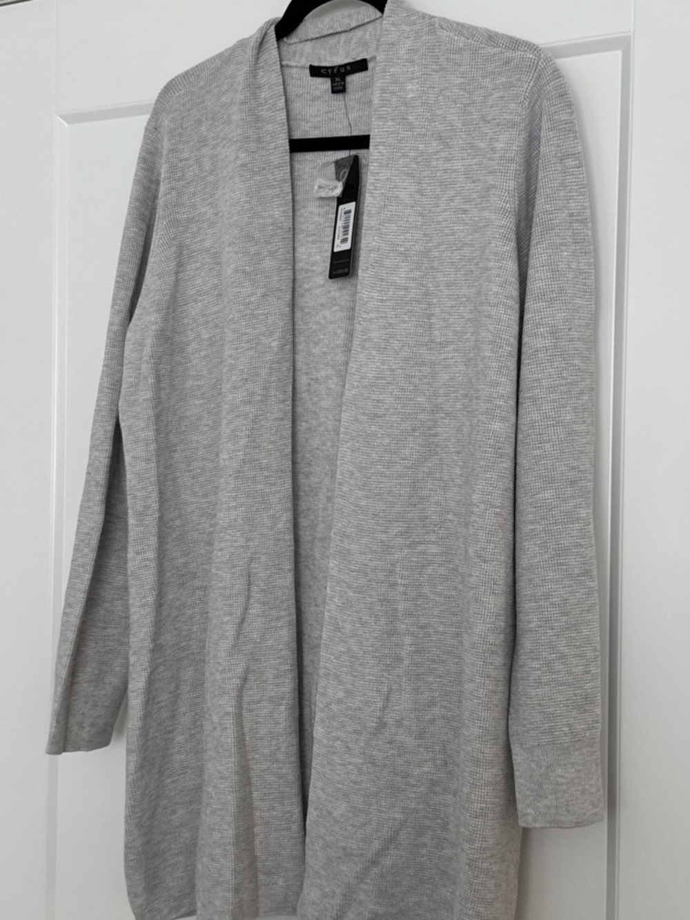 Cyrus Open-Front Light Gray Women's Cardigan